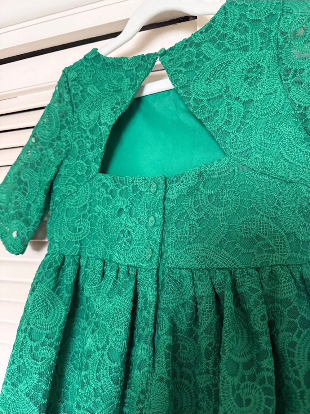Janie and Jack Green Lace Party Dress for Girls